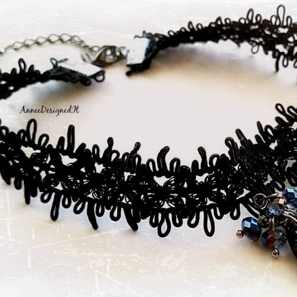 Hand Designed - Black Lace Choker - Picture 3 of 4